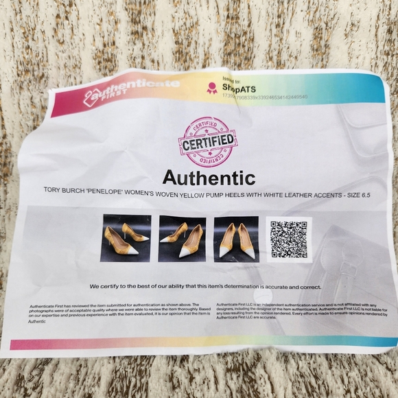 Tory Burch "Penelope" Yellow Textured Woven Cap Toe Pumps | Women's Size 6.5 - Picture 3 of 13